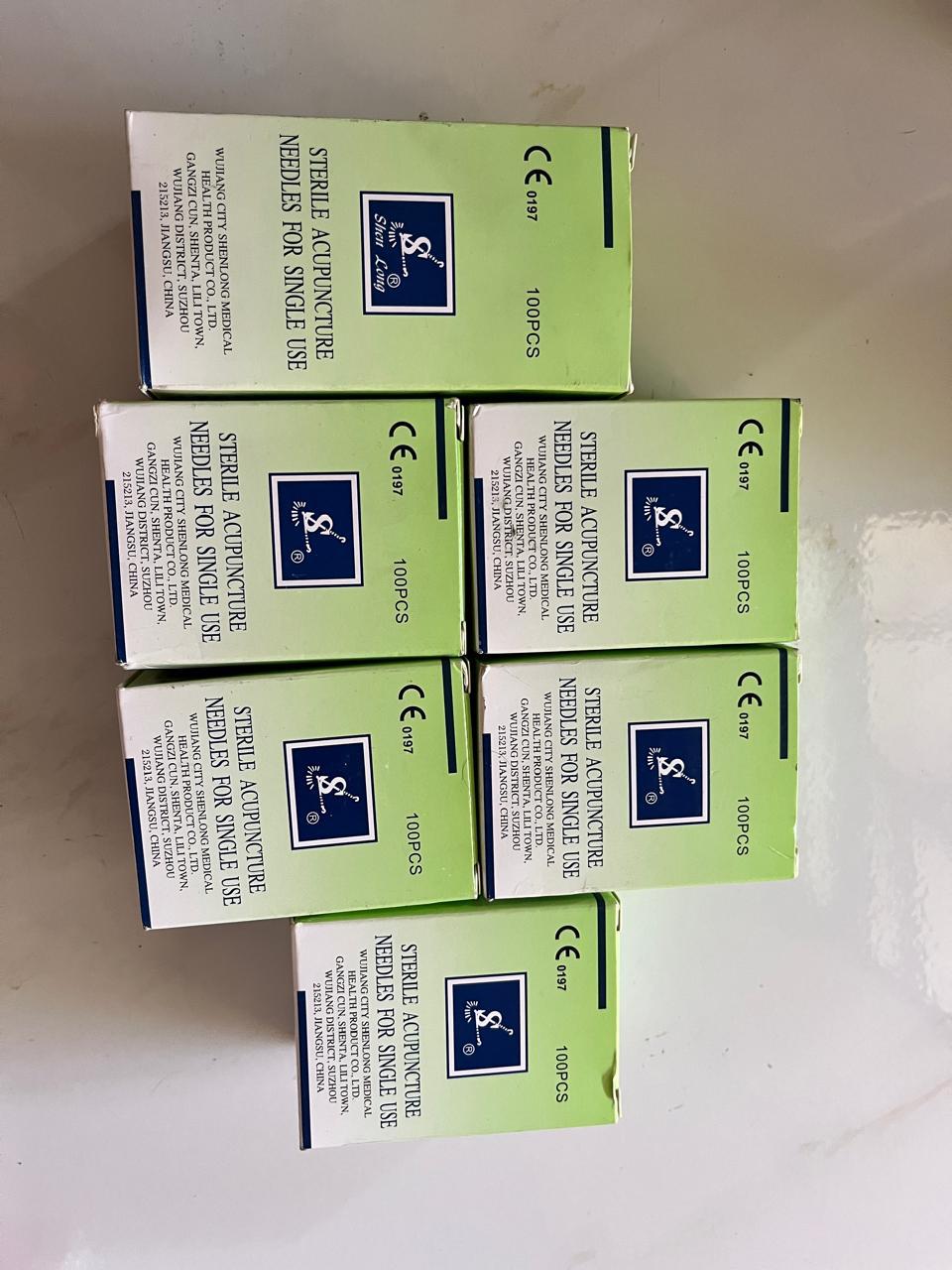 Silver Handled Acupuncture needle 100 pc with tube 0.25*25